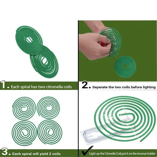 Alt view image 3 of 7 - Citronella Incense Coil - Each Coil Could Last for 5-7 Hours- Suitable for Outdoor Camping, Patio, Hiking,etc (1 Pack Contains 24 coils & 2 Coil Stands)