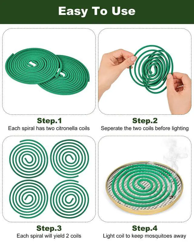 Alt view image 5 of 7 - Citronella Incense Coil Outdoor - Each Burns for 8 Hours (Contains 20 coils & 1 Stands)