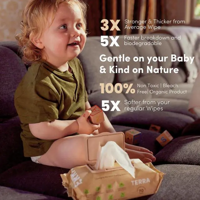 Alt view image 2 of 7 - Bamboo Water Baby Wipes Travel Pack: 99.7% Pure New Zealand Water, 100% Biodegradable Bamboo Fiber, 0% Plastic, Unscented Baby Wipes for Sensitive Skin, 1 TRAVEL Pack of 24 Wipes