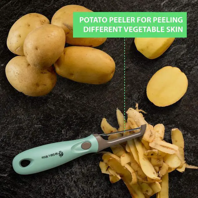 Alt view image 3 of 7 - Premium 3-in-1 Vegetable Peeler Set - Sharp Stainless Steel Blades with Interchangeable Handle, Straight, Julienne & Wide Peelers Space-Saving,Multifunctional Design for Effortless Kitchen Prep