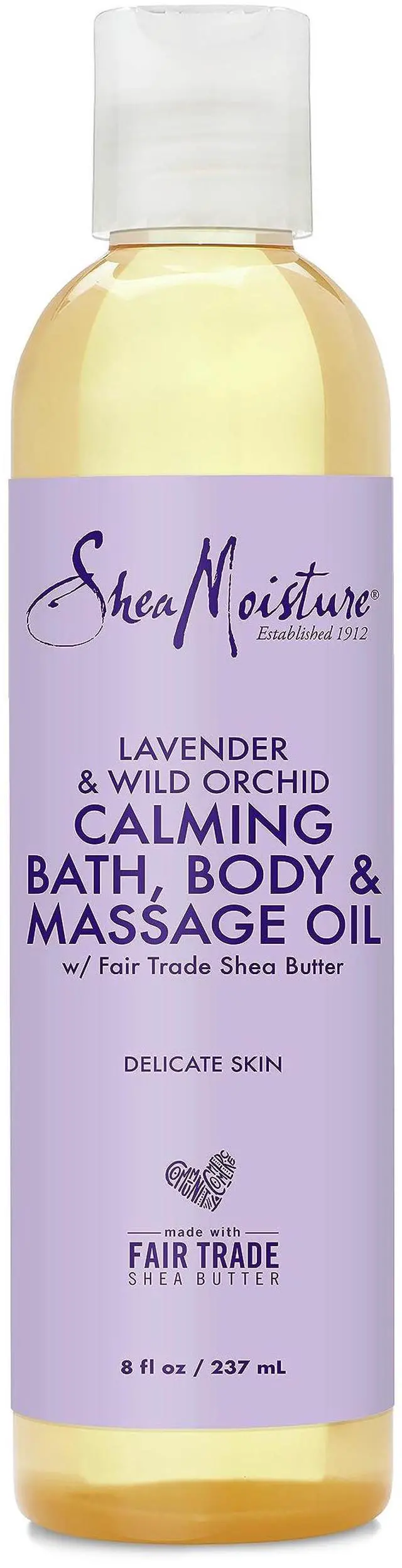 Main image of Bath, Body and Massage Oil Lavender Wild Orchid Calming Moisturizer for Sensitive Skin 8 oz