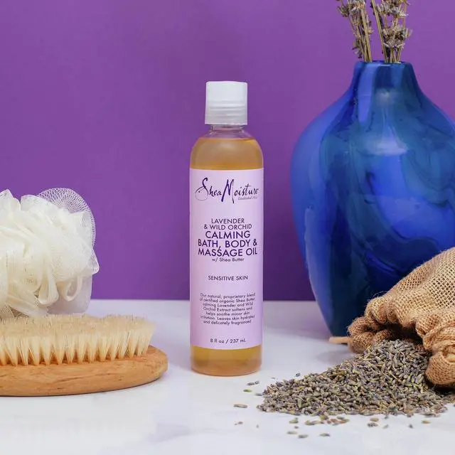 Alt view image 2 of 6 - Bath, Body and Massage Oil Lavender Wild Orchid Calming Moisturizer for Sensitive Skin 8 oz