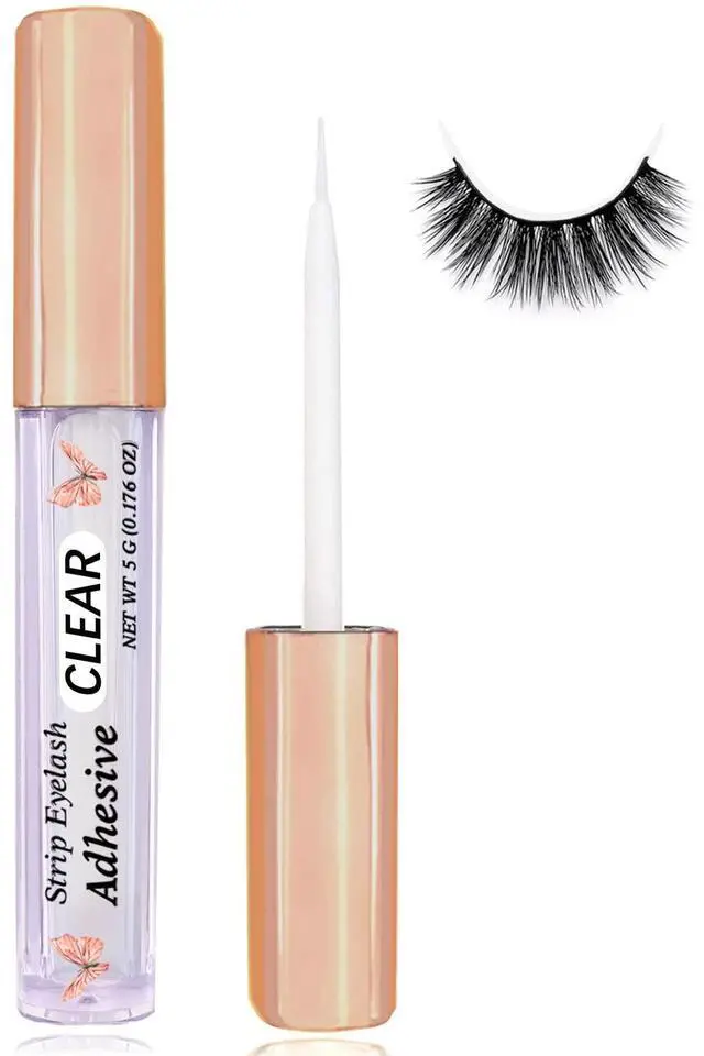 Main image of Super Strong Hold Waterproof Latex-Free Eyelash Adhesive - Clear Lash Glue Suitable for Sensitive Eyes - 5ml/0.18oz (1 Pack)