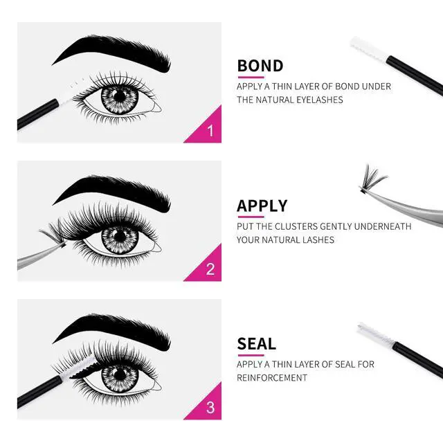 Alt view image 6 of 7 - Lash Bond and Seal 10ml Individual Lashes Glue and Seal Super Strong Hold DIY Lash Extension Kit Hold 48-72 Hours Waterproof Cluster Lash Glue Eyelash Extension Kit