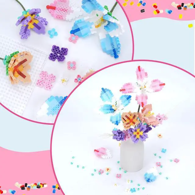 Alt view image 5 of 7 - Fuse Beads Kit - 11,000 pcs 36 Color Beads for Craft for Girls Age 5-12 Year Old,5MM Melty Beads Set Including 5 Pegboards, Ironing Paper & Chain Accessories Iron Beads Christmas Birthday Gift