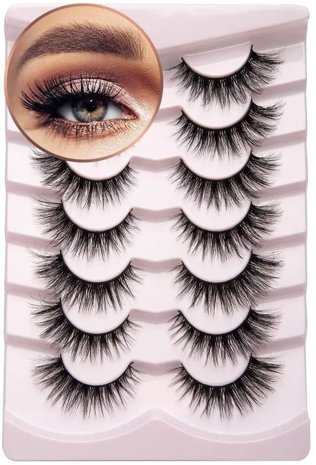 Main image of Lashes Mink False Eyelashes Natural Wispy Lashes Soft Faux Mink Lashes Fluffy False Lashes 16MM A04