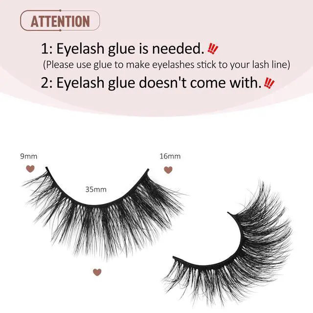 Alt view image 2 of 7 - Lashes Mink False Eyelashes Natural Wispy Lashes Soft Faux Mink Lashes Fluffy False Lashes 16MM A04