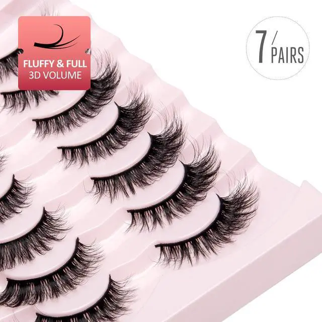 Alt view image 3 of 7 - Lashes Mink False Eyelashes Natural Wispy Lashes Soft Faux Mink Lashes Fluffy False Lashes 16MM A04