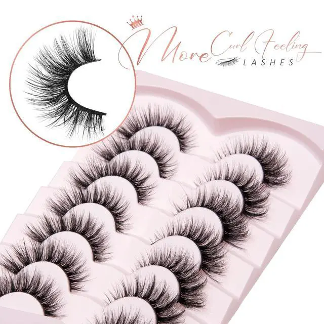 Alt view image 4 of 7 - Lashes Mink False Eyelashes Natural Wispy Lashes Soft Faux Mink Lashes Fluffy False Lashes 16MM A04