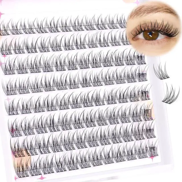 Main image of Natural Lash Clusters Wispy Eyelash Clusters 9-11MM Short Cluster Lashes 96pcs DIY Eyelash Extension C-Curly Lashes Clusters Eyelashes Clusters for Natural Look