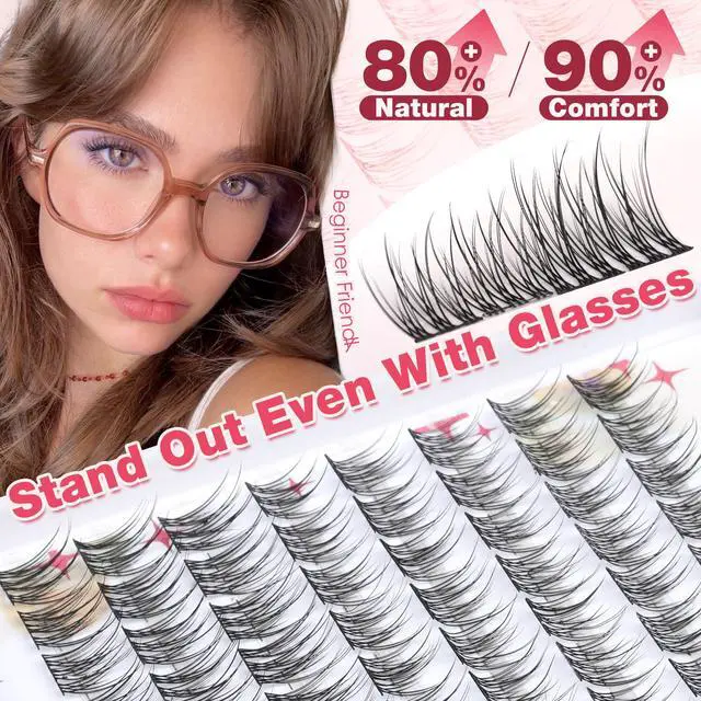 Alt view image 3 of 6 - Natural Lash Clusters Wispy Eyelash Clusters 9-11MM Short Cluster Lashes 96pcs DIY Eyelash Extension C-Curly Lashes Clusters Eyelashes Clusters for Natural Look