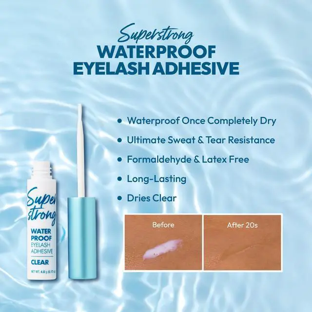 Alt view image 4 of 7 - Super Strong Waterproof Clear Eyelash Adhesive, Brush-On Lash Glue for False Eyelashes, Long-Lasting Sweat & Tear Proof Hold, Dries Clear, 1 Pack