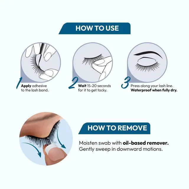 Alt view image 5 of 7 - Super Strong Waterproof Clear Eyelash Adhesive, Brush-On Lash Glue for False Eyelashes, Long-Lasting Sweat & Tear Proof Hold, Dries Clear, 1 Pack