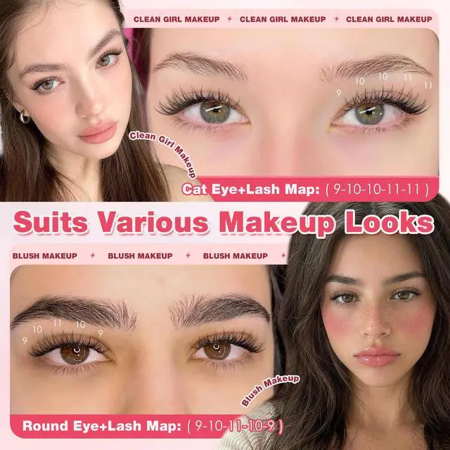 Alt view image 2 of 6 - Natural Lash Clusters Wispy Eyelash Clusters 9-11MM Short Cluster Lashes 96pcs DIY Eyelash Extension C-Curly Lashes Clusters Eyelashes Clusters for Natural Look