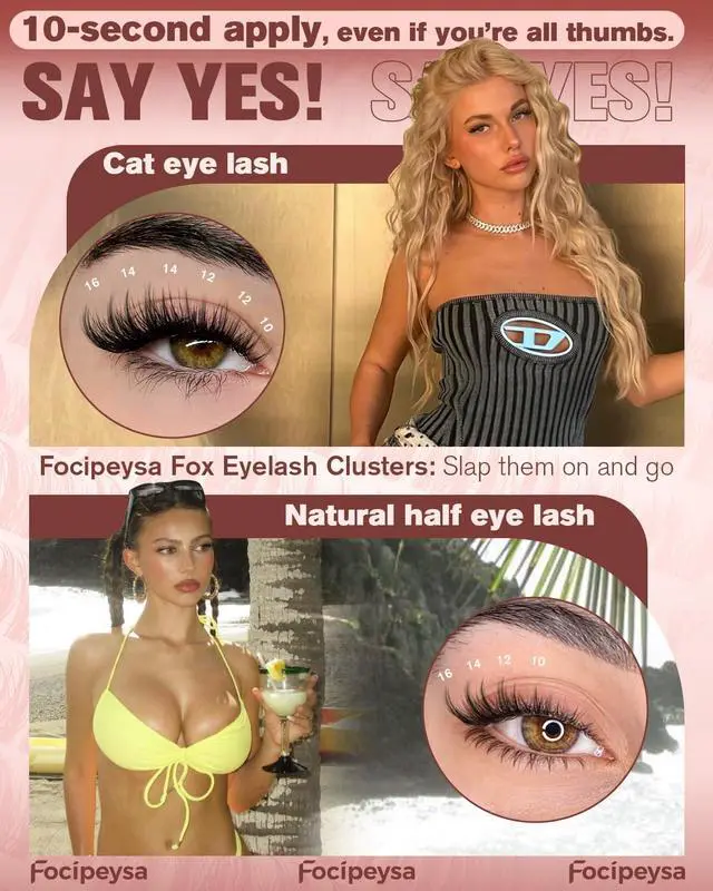 Alt view image 2 of 7 - Wispy Lash Clusters Natural Eyelash Clusters Pestañas Postizas Naturales Spiky Manga Lash Extensions C Curly Individual Lashes 10-16mm with Bottom Lashes Clusters DIY Lash at Home