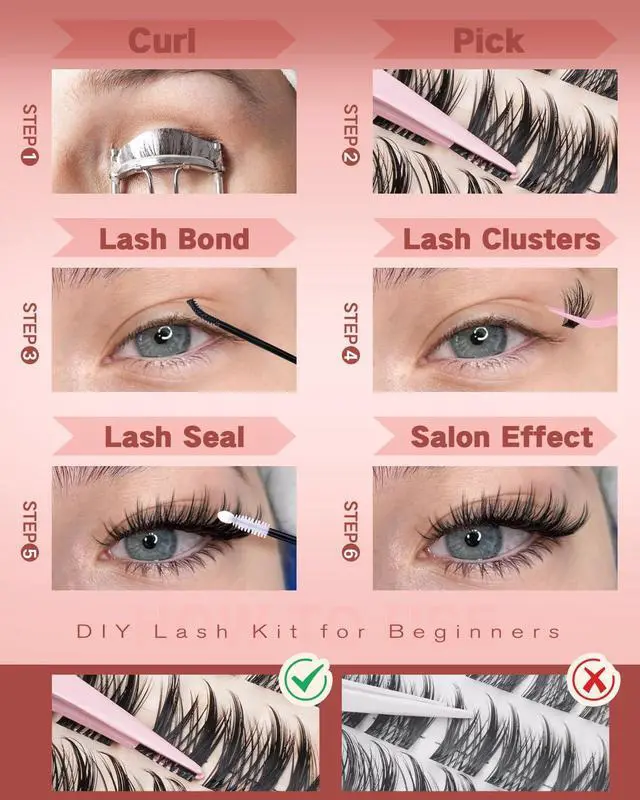 Alt view image 7 of 7 - Wispy Lash Clusters Natural Eyelash Clusters Pestañas Postizas Naturales Spiky Manga Lash Extensions C Curly Individual Lashes 10-16mm with Bottom Lashes Clusters DIY Lash at Home