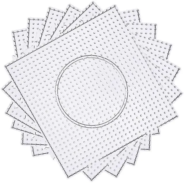 Main image of 4PCS 5mm Fuse Beads Boards, Large Clear Pegboards Kits, with Gift 4 Lroning Paper (WA3-Z1)