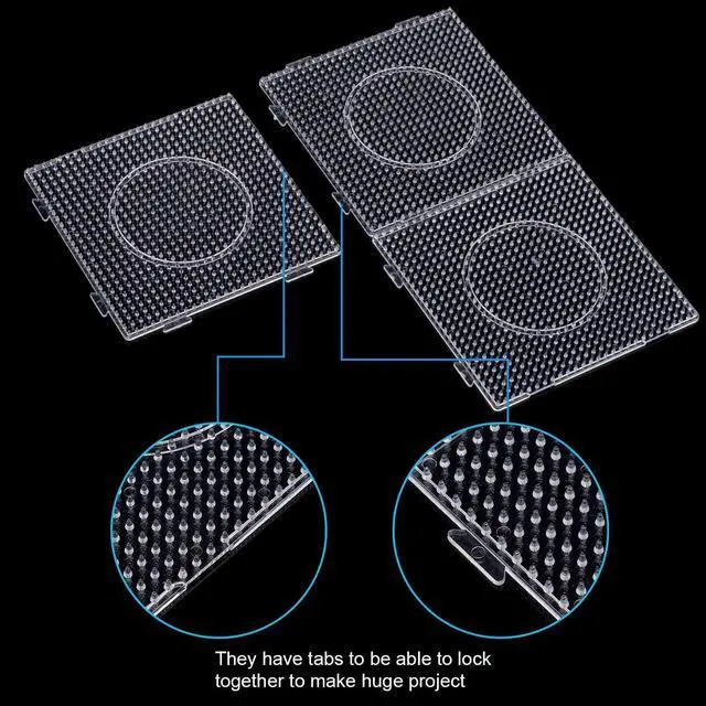Alt view image 4 of 7 - 4PCS 5mm Fuse Beads Boards, Large Clear Pegboards Kits, with Gift 4 Lroning Paper (WA3-Z1)