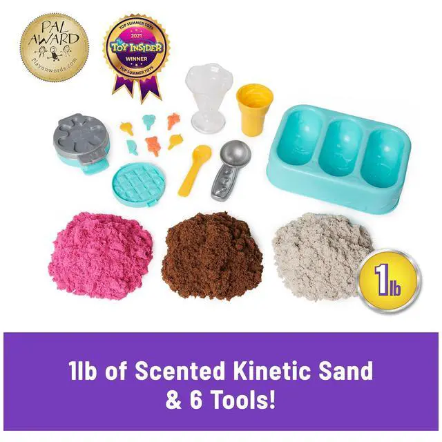 Alt view image 2 of 7 - Scents, Ice Cream Treats Playset with 3 Colors Scented Play Sand & 6 Tools, Sensory Toys for Kids Ages 3 and up