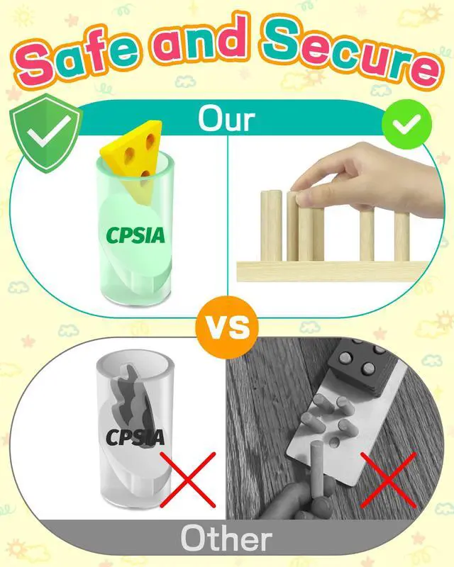 Alt view image 5 of 6 - Montessori Toys for 1 2 3 Year Old Boys Girls Gifts, Wooden Shape Sorter Toys for Ages 2-4, Toddler Learning Toy Puzzles Birthday Gift Ages 1-3
