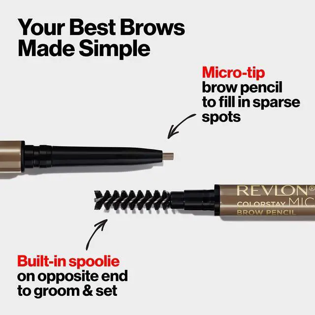 Alt view image 5 of 7 - ColorStay Micro Eyebrow Pencil with Built In Spoolie Brush, Infused with Argan and Marula Oil, Waterproof, Smudgeproof, 454 Medium Brown, 0.003 oz