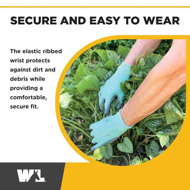 Alt view image 4 of 7 - Gardening Gloves for Women Breathable Polyester, Seamless Fit PU-Coated Palm for Grip & Durability Elastic Wrist Pink/Green/Purple, Medium, Pack of 3 (413MF)