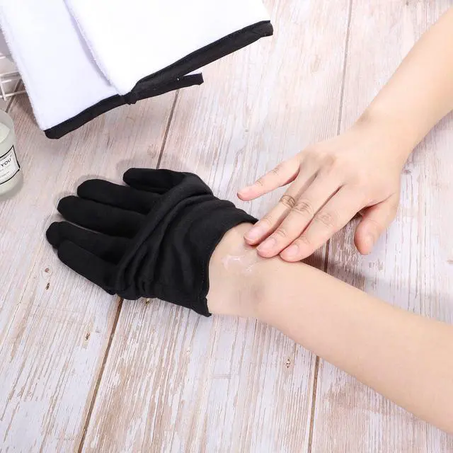 Alt view image 5 of 6 - 5 Pairs Large Archival Photo Gloves, Black Work Gloves For Handling Art Working Photography Men & Womens Cloth Gloves Liners Bulk for Handling Jewelry, Film, Photo, Coin Metal Inspection