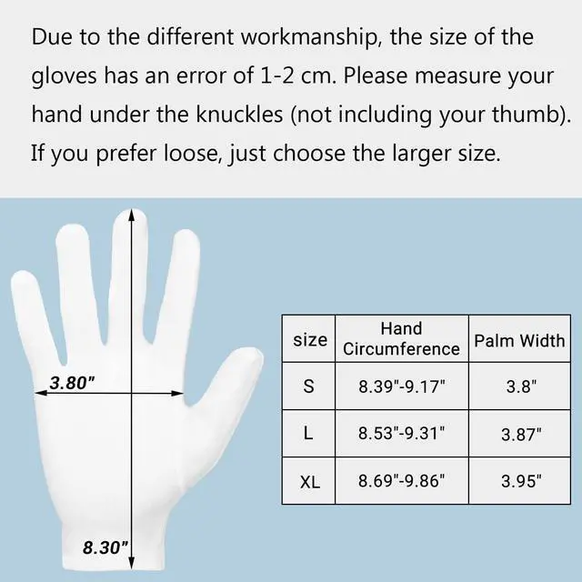 Alt view image 2 of 6 - 5 Pairs Archival Photo Gloves, White Small Work Gloves For Handling Art Working Photography Men & Womens Cloth Gloves Liners Bulk for Handling Jewelry, Film, Photo, Coin Metal Inspection