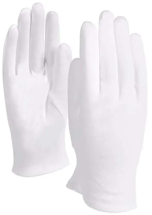 Main image of 10Pairs White Cotton Gloves Large Size for Art handling Crafting Coin Jewelry Silver Inspection