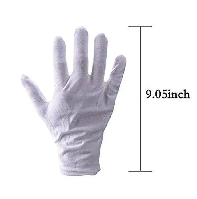 Alt view image 2 of 5 - 10Pairs White Cotton Gloves Large Size for Art handling Crafting Coin Jewelry Silver Inspection