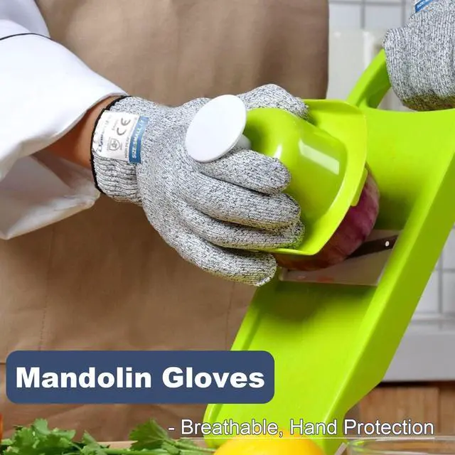 Alt view image 4 of 6 - Cut Resistant Gloves Food Grade Level 5 Protection, Safety Kitchen Cut Gloves for Chef Oyster Shucking Mandolin Knife Butcher Meat Cutting