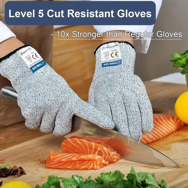 Alt view image 5 of 6 - Cut Resistant Gloves Food Grade Level 5 Protection, Safety Kitchen Cut Gloves for Chef Oyster Shucking Mandolin Knife Butcher Meat Cutting