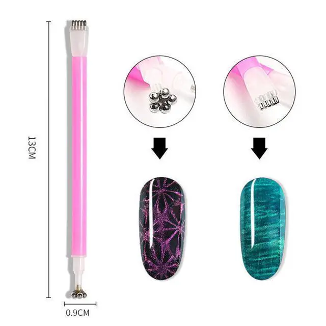 Alt view image 3 of 7 - 15Pcs Nail Magnet Set Cat Eye Gel Nail Polish Magnet Wand Magnetic Nail Polish Cat Eye Magnet for Nails Cat Eye Magnets Sticks Nail Design Tools Nail Art
