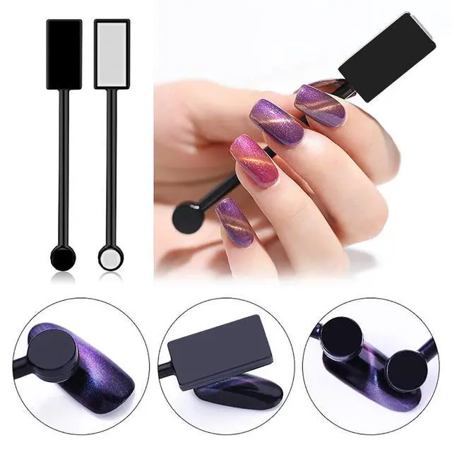Alt view image 2 of 7 - 15Pcs Nail Magnet Set Cat Eye Gel Nail Polish Magnet Wand Magnetic Nail Polish Cat Eye Magnet for Nails Cat Eye Magnets Sticks Nail Design Tools Nail Art