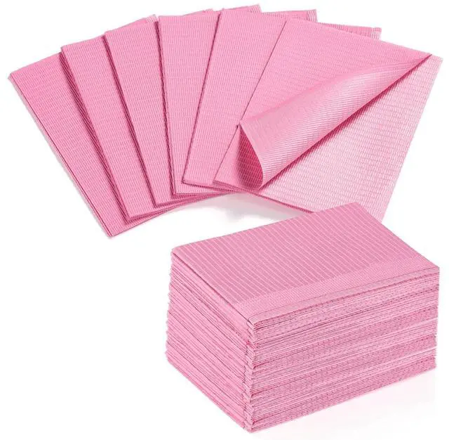 Main image of Disposable Nail Mats, 50 Pcs 3-Ply Absorbent Nail Table Pads with PE Backing, 18 x 13 Nail Desk Protection for Manicure Pedicure, Acrylic Gel Practice, Salon & Home DIY (Pink)