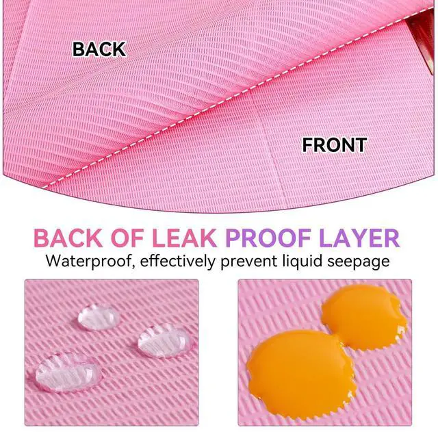 Alt view image 3 of 7 - Disposable Nail Mats, 50 Pcs 3-Ply Absorbent Nail Table Pads with PE Backing, 18 x 13 Nail Desk Protection for Manicure Pedicure, Acrylic Gel Practice, Salon & Home DIY (Pink)