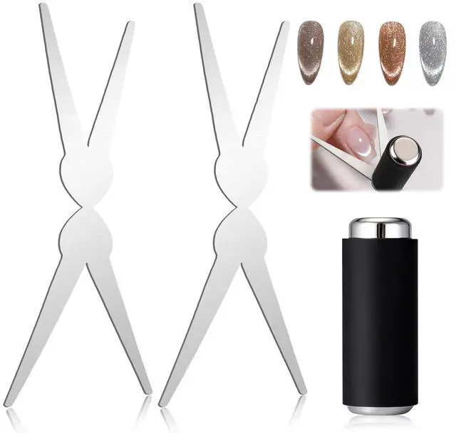 Main image of Cat Eye Magnet Set, Multifunctional Nail Magnet Tool, Cat Eye Nail Magnet for French Effect, Cat Eye Gel Nail Polish Magnet for Nail Art DIY Home, Salon, Studio