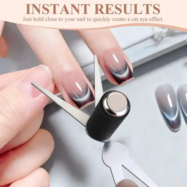 Alt view image 2 of 7 - Cat Eye Magnet Set, Multifunctional Nail Magnet Tool, Cat Eye Nail Magnet for French Effect, Cat Eye Gel Nail Polish Magnet for Nail Art DIY Home, Salon, Studio