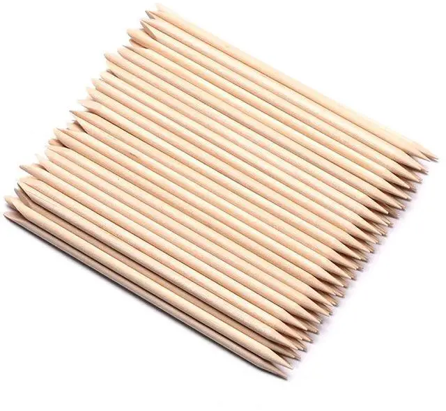Main image of 100 Pcs Orange Wood Nail Sticks Double Sided Multi Functional Cuticle Pusher Manicure Pedicure Tool for Manicure Pedicure