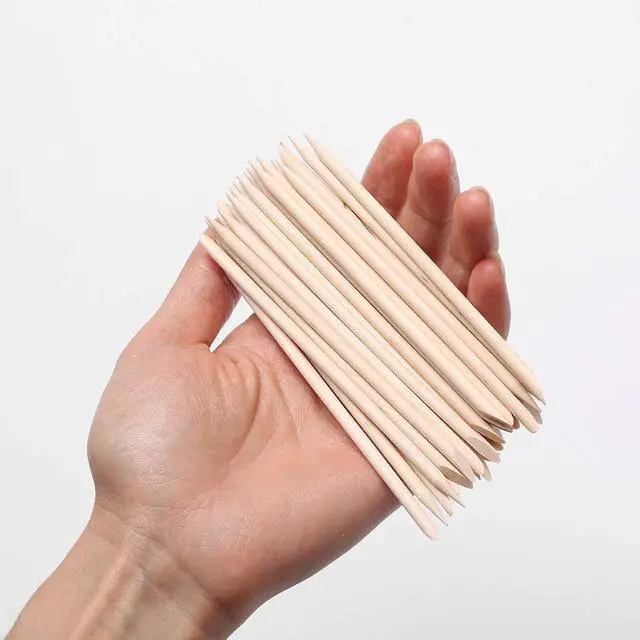Alt view image 3 of 7 - 100 Pcs Orange Wood Nail Sticks Double Sided Multi Functional Cuticle Pusher Manicure Pedicure Tool for Manicure Pedicure