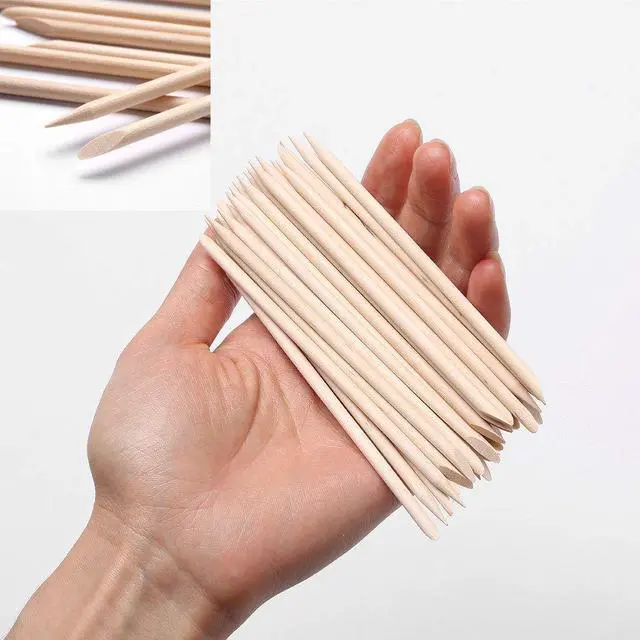 Alt view image 7 of 7 - 100 Pcs Orange Wood Nail Sticks Double Sided Multi Functional Cuticle Pusher Manicure Pedicure Tool for Manicure Pedicure