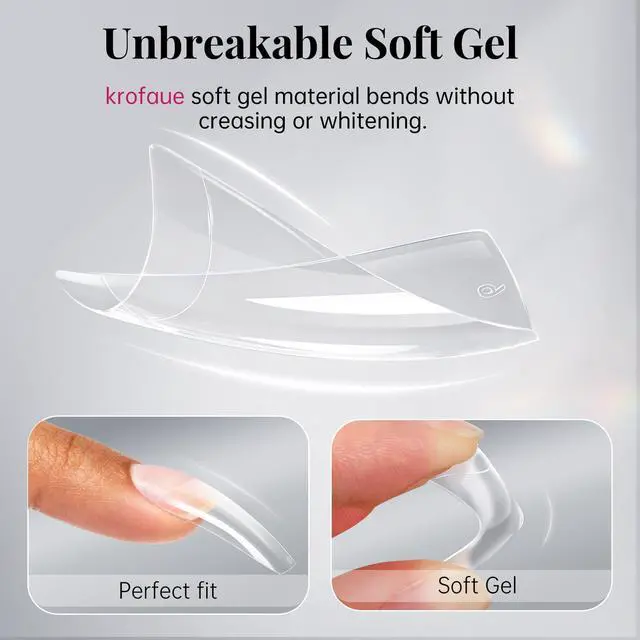 Alt view image 5 of 7 - 500PCS Clear False Nails Tips - Half Cover Lady French Style Acrylic Artificial Tip Manicure with Box of 10 Sizes for Nail Tips Art Salons and Home DIY