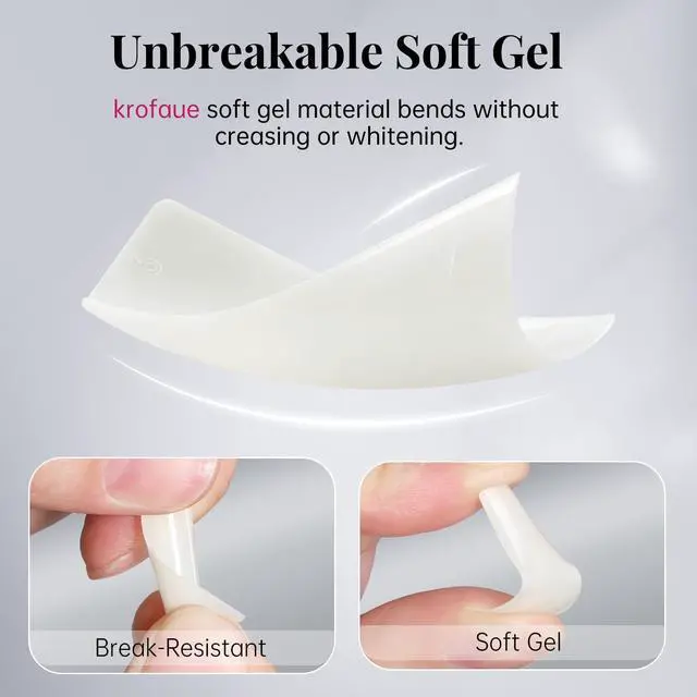 Alt view image 3 of 7 - 500PCS Soft Gel False Nails Tips - Half Cover Acrylic Nail Tips 10 Sizes Lady French Style Acrylic Artificial Tip Manicure with Box for Nail Tips Art Salons and Home DIY