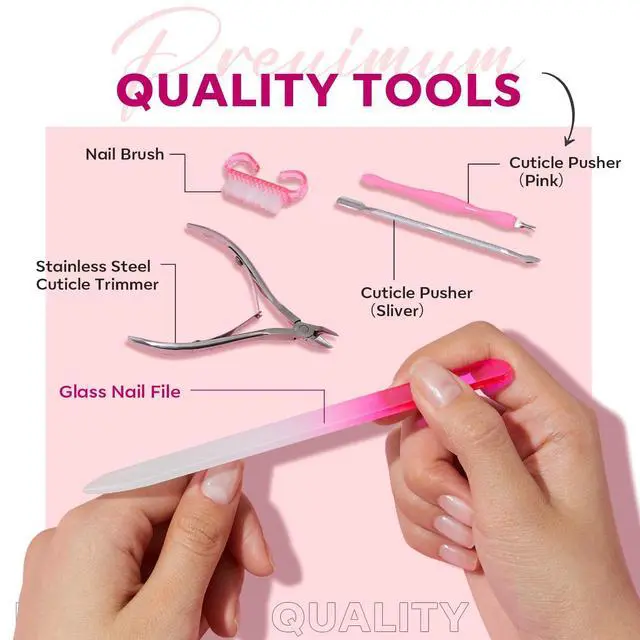 Alt view image 3 of 7 - Cuticle Remover Kit Cuticle Remover Liquid & Cuticle Oil Pen Nail Kit w/Cuticle Trimmer Nail Stuff & File Cuticle Pusher & Nippers Manicure Kit for Women Nail Tools Manicure Set Nail Care