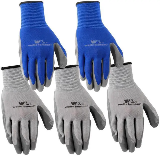 Main image of Nitrile-Coated Work Gloves - Abrasion & Cut Resistant, 5 Pack - Large (Pack of 5)