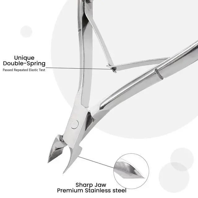 Alt view image 2 of 7 - Cuticle Trimmer Cuticle Nippers,Professional Stainless Steel Cuticle Cutter Cuticle Clippers Cuticle Remover,Pedicure Manicure Tools for Fingernails and Toenails(Silver)