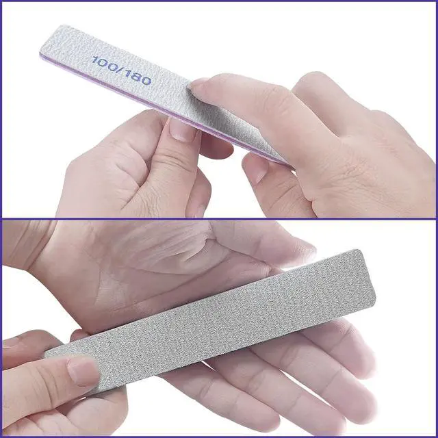 Alt view image 5 of 7 - Nail Files (12 Pack), 100/180 Grit Emery Boards Nail File for Natural Nails and Acrylic Nails, Double Sided Emory Boards limas para unas acrilicas Profesional Fingernail Filer Reusable Manicure Gray