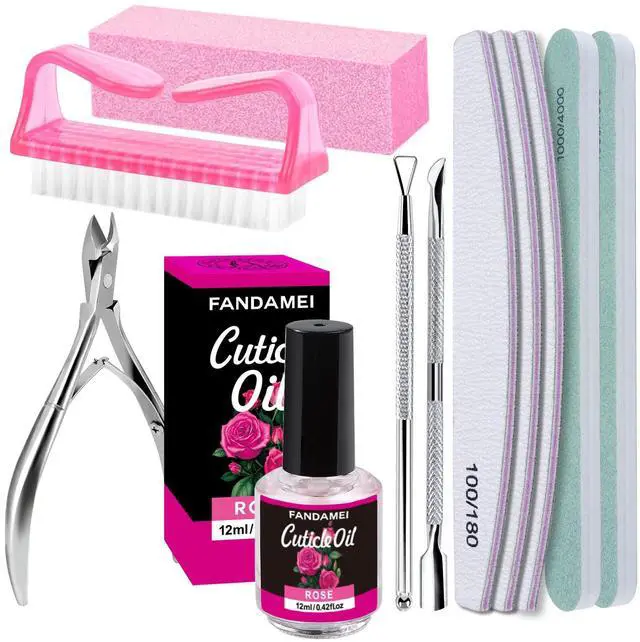 Main image of Nail Files and Buffers, Manicure Tools Nail Care Kit with Nail File, Nail Buffer Block, Cuticle Care for Women with Nippers, Pusher Peeler. Cuticle Oil and Nail Prep Kit.