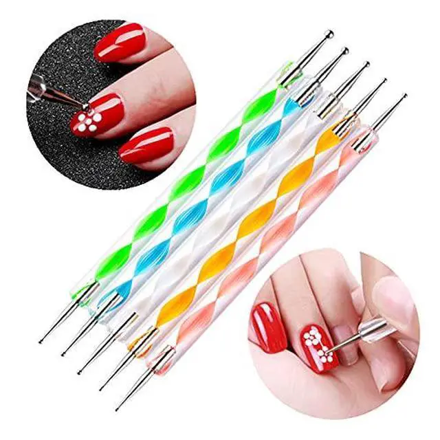 Alt view image 3 of 4 - 5PCS Dotting Pens with 3 PCS Nail Painting Brushes, Nail Art Design Tools