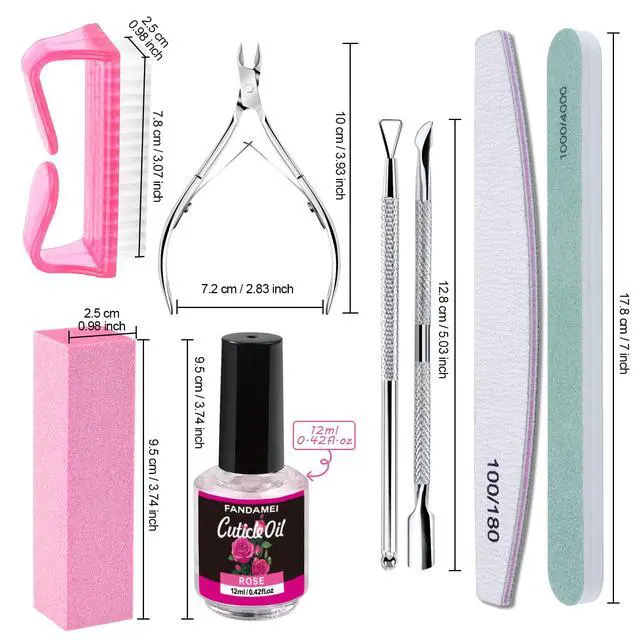 Alt view image 2 of 7 - Nail Files and Buffers, Manicure Tools Nail Care Kit with Nail File, Nail Buffer Block, Cuticle Care for Women with Nippers, Pusher Peeler. Cuticle Oil and Nail Prep Kit.